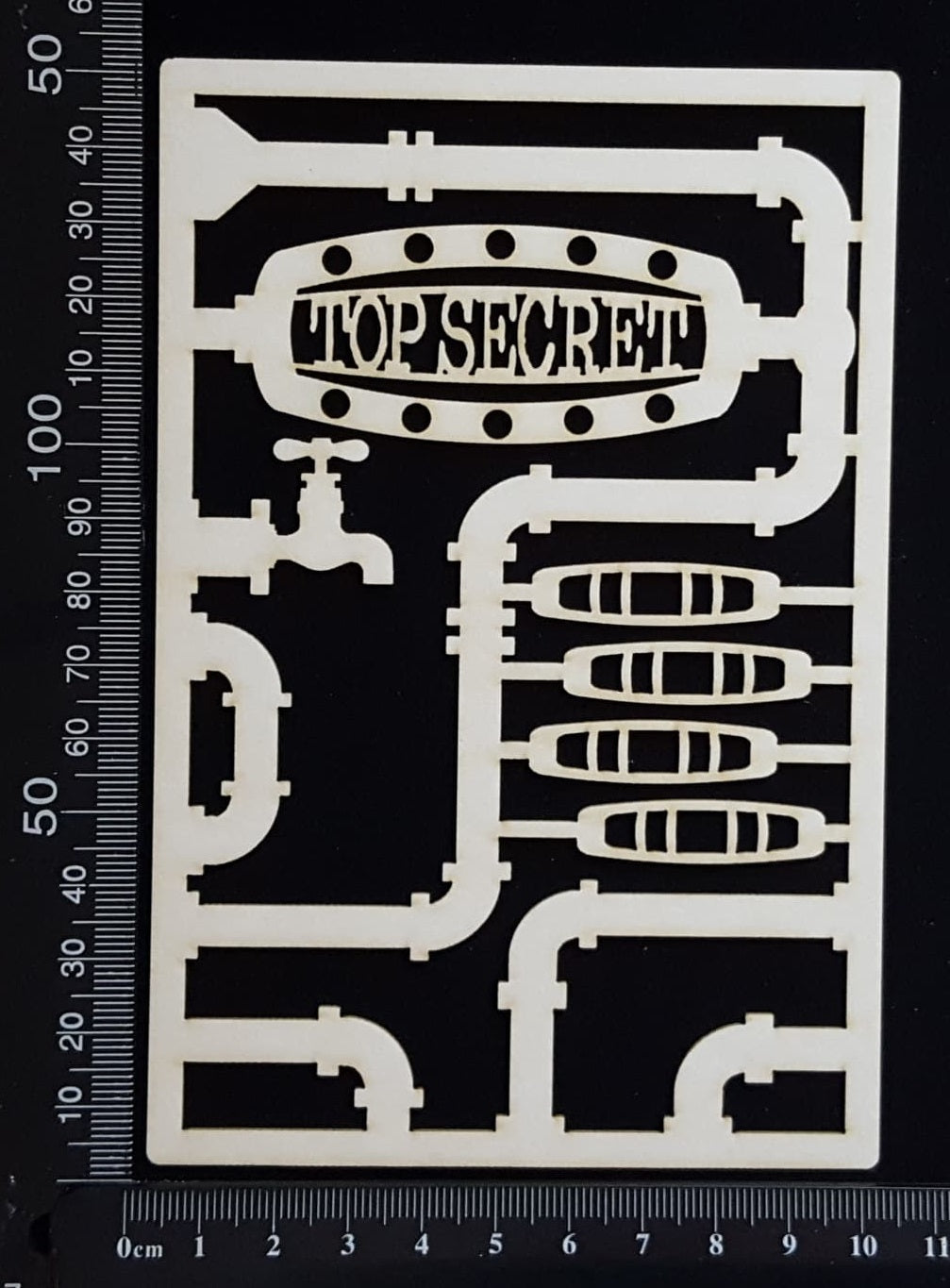 Steampunk Journal Panel - CO - Top Secret - Small - White Chipboard
