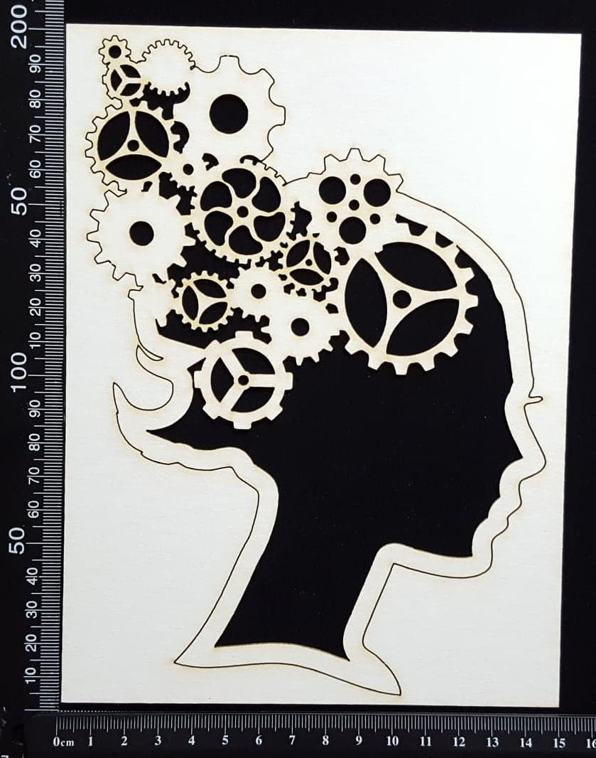 Steampunk Lady - White Chipboard