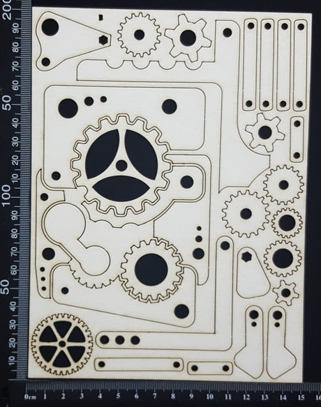 Steampunk Parts Set - B - White Chipboard