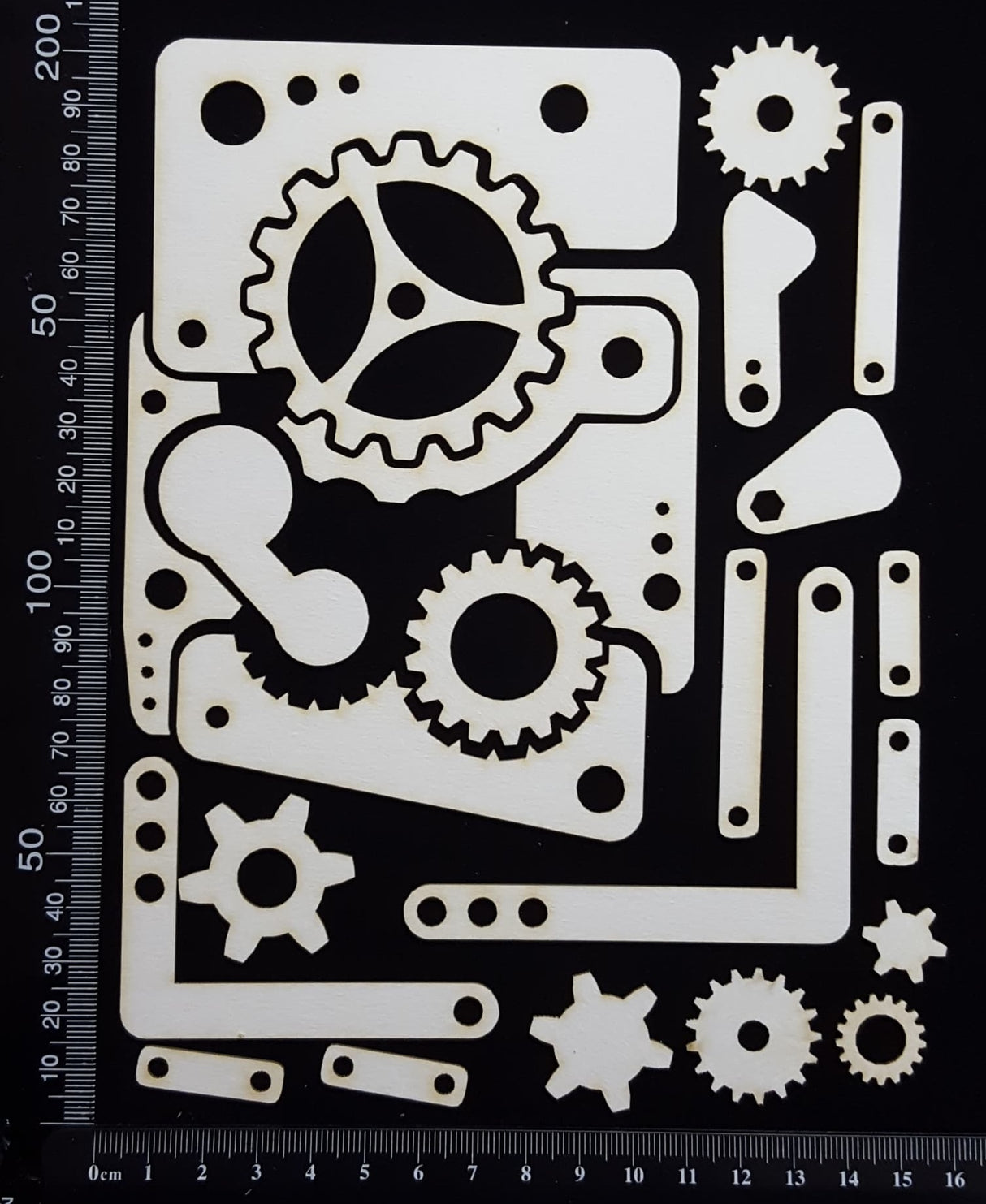 Steampunk Parts Set - D - White Chipboard