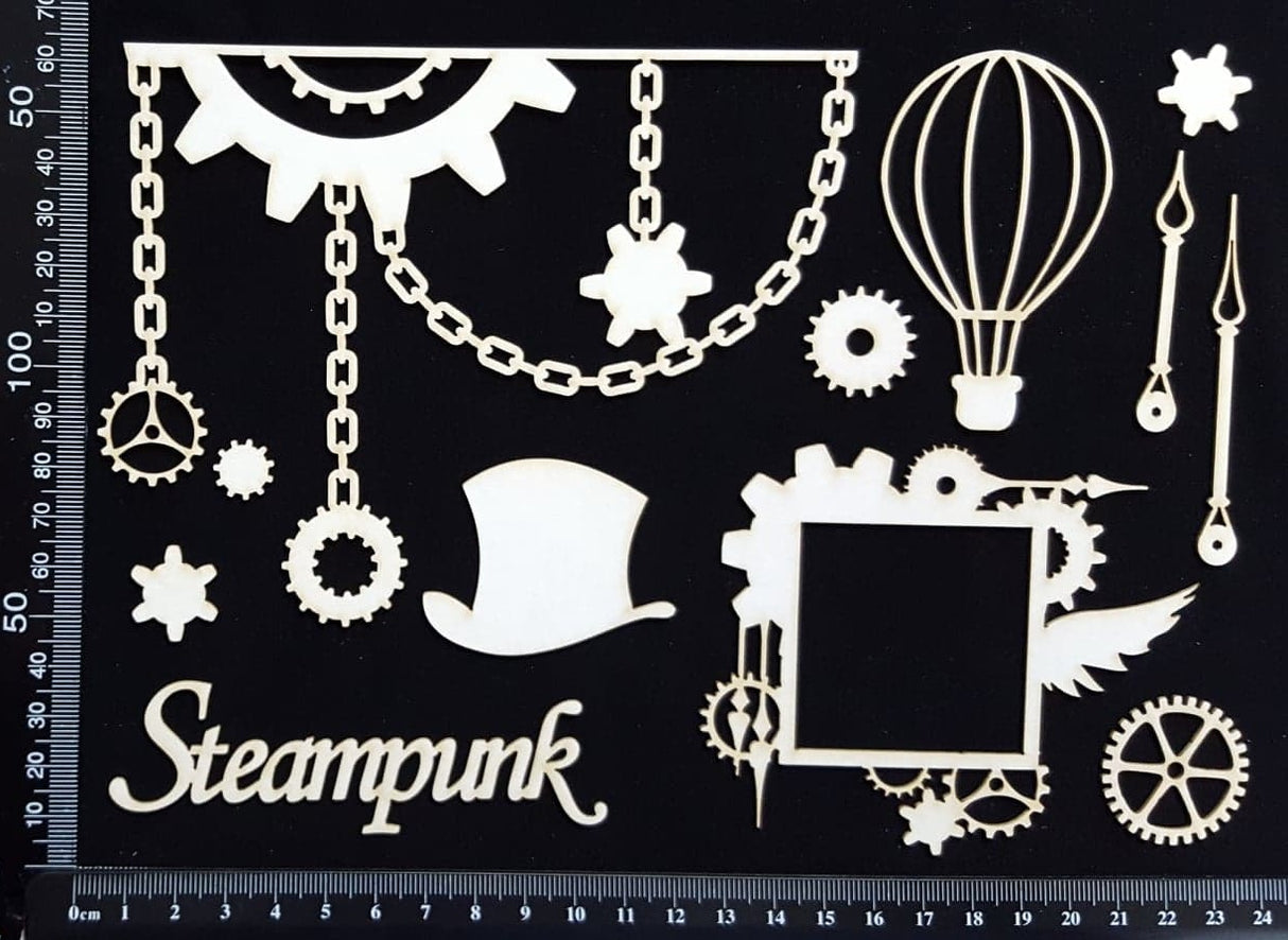 Steampunk Set - A - White Chipboard