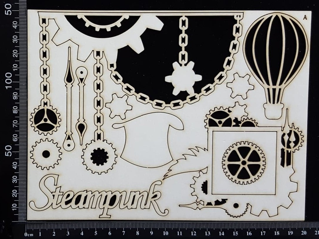 Steampunk Set - A - White Chipboard