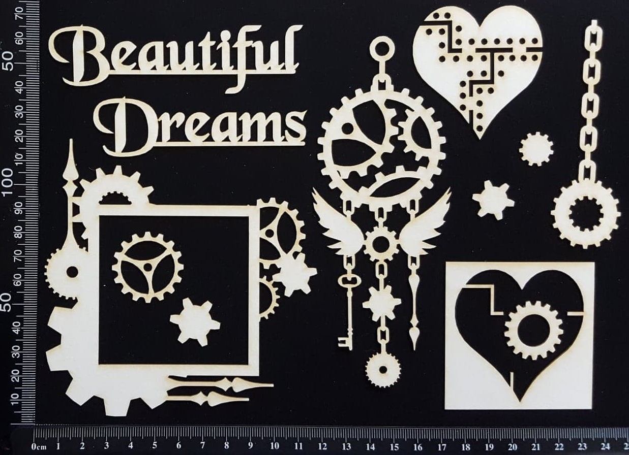 Steampunk Set - E - White Chipboard