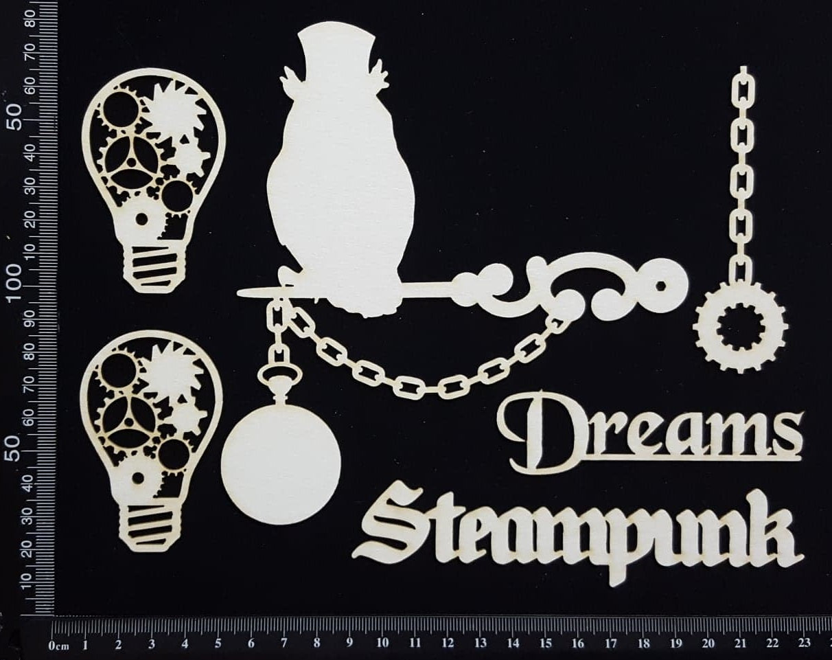 Steampunk Set - F - White Chipboard