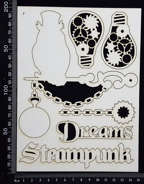 Steampunk Set - F - White Chipboard