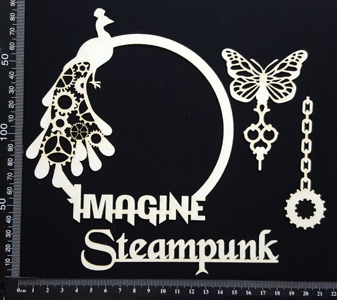 Steampunk Set - G - White Chipboard