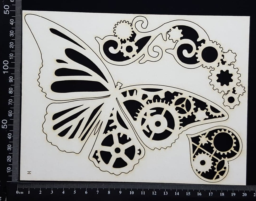 Steampunk Set - H - White Chipboard