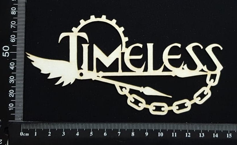 Steampunk Title - Timeless - White Chipboard
