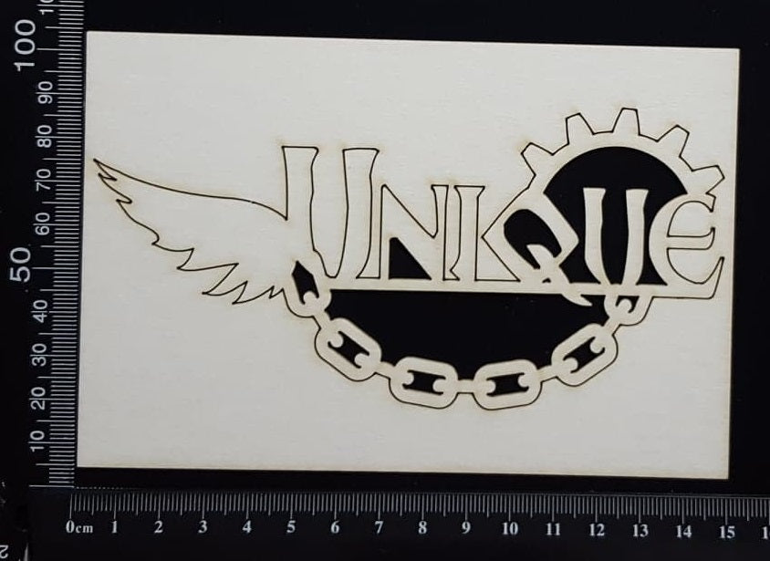 Steampunk Title - Unique - White Chipboard