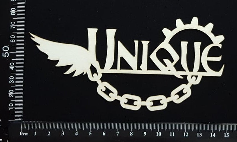 Steampunk Title - Unique - White Chipboard
