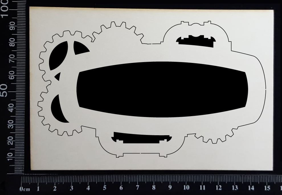 Steampunk Title Frame - AA - Large - White Chipboard