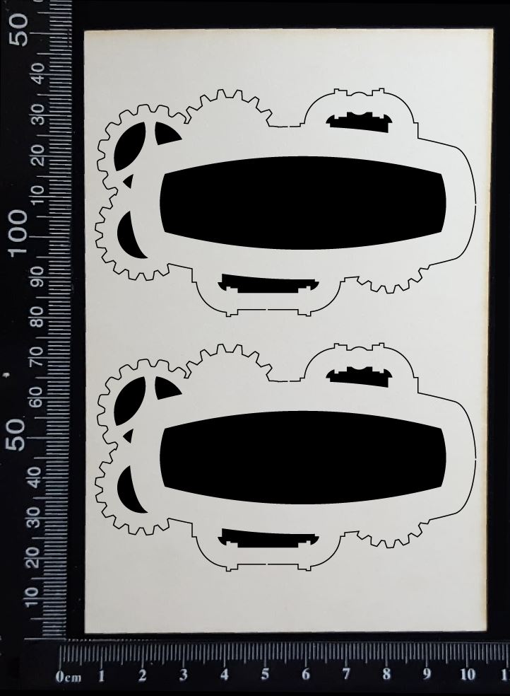 Steampunk Title Frame - AB - Set of 2 - Small - White Chipboard