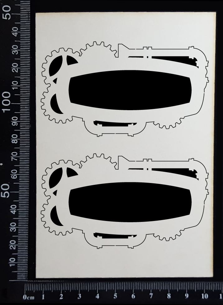 Steampunk Title Frame - BB - Set of 2 - Small - White Chipboard