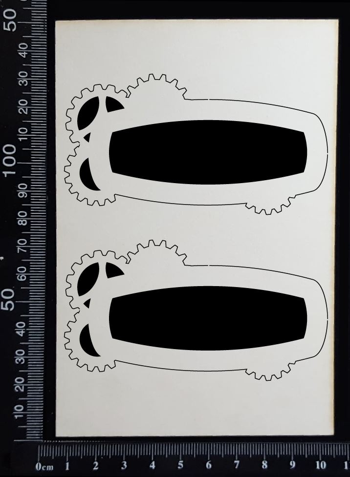 Steampunk Title Frame - CB - Set of 2 - Small - White Chipboard