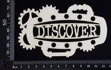 Steampunk Title Plate - FD - Discover - White Chipboard