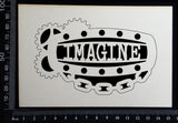 Steampunk Title Plate - FF - Imagine - White Chipboard