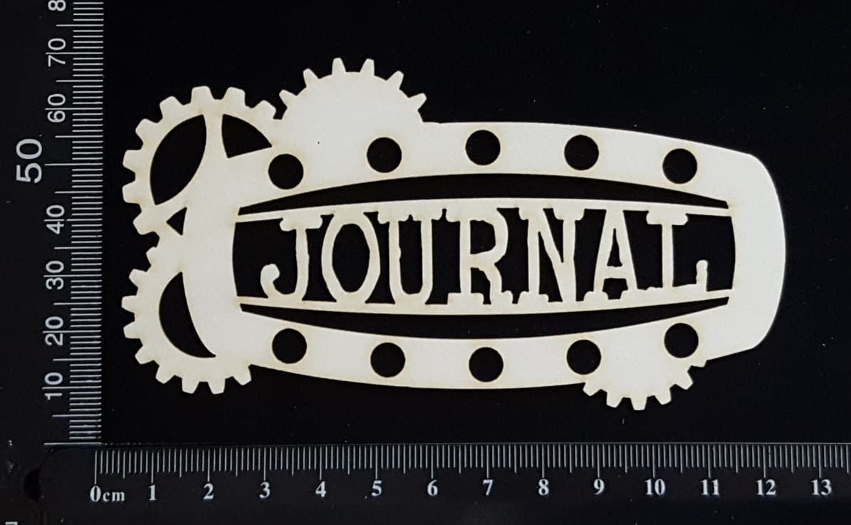 Steampunk Title Plate - FH - Journal - White Chipboard