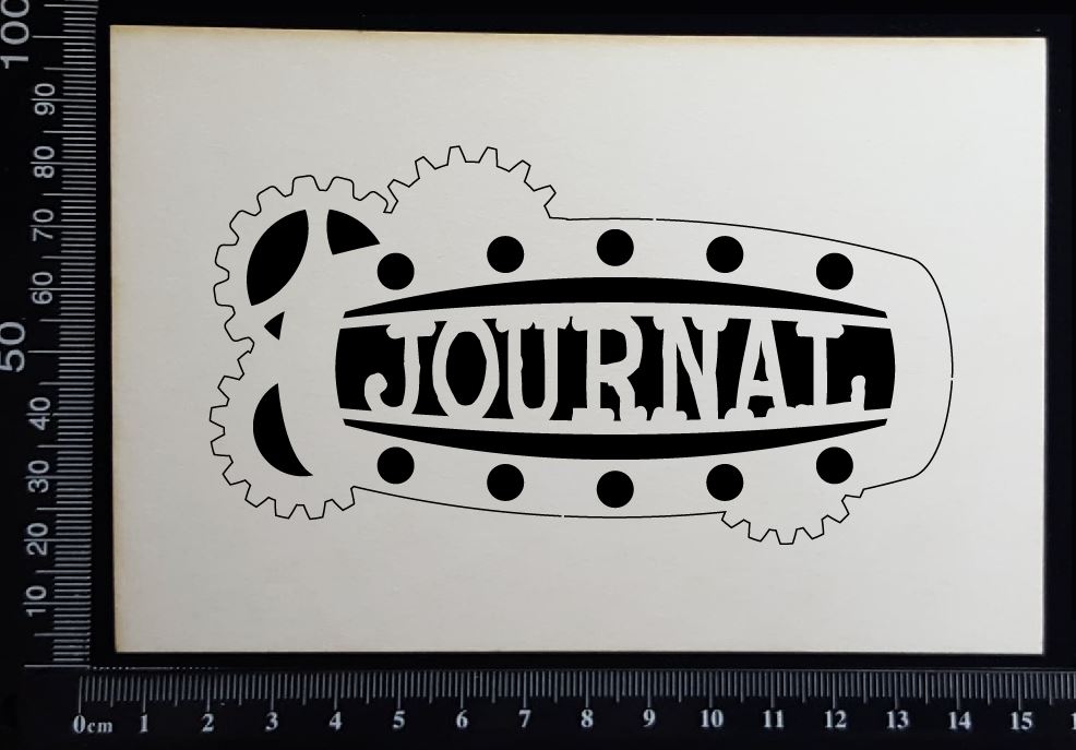 Steampunk Title Plate - FH - Journal - White Chipboard