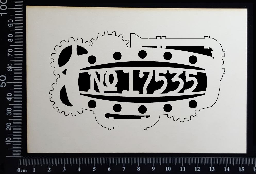 Steampunk Title Plate - FK - No 17535 - White Chipboard