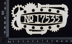 Steampunk Title Plate - FK - No 17535 - White Chipboard