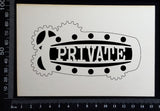 Steampunk Title Plate - FL - Private - White Chipboard