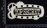 Steampunk Title Plate - FN - Top Secret - White Chipboard