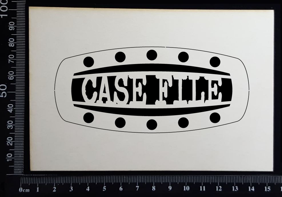 Steampunk Title Plate - GC - Case File - White Chipboard