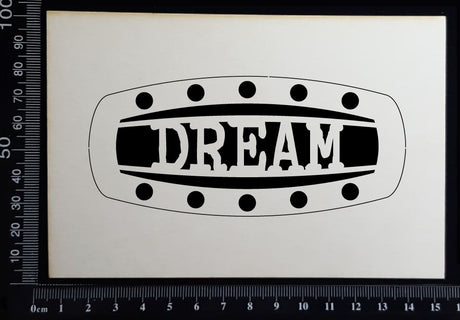 Steampunk Title Plate - GE - Dream - White Chipboard