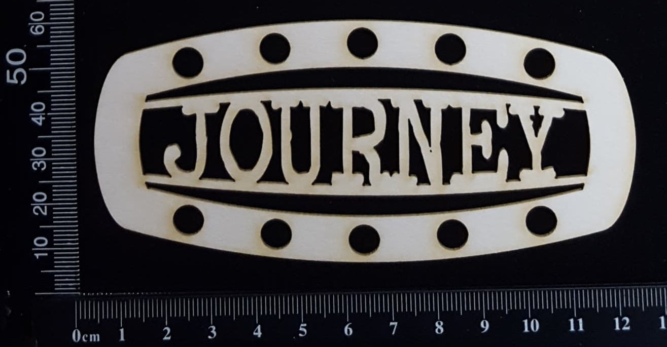 Steampunk Title Plate - GI - Journey - White Chipboard