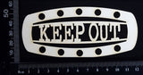 Steampunk Title Plate - GJ - Keep Out - White Chipboard