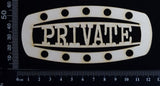 Steampunk Title Plate - GL - Private - White Chipboard