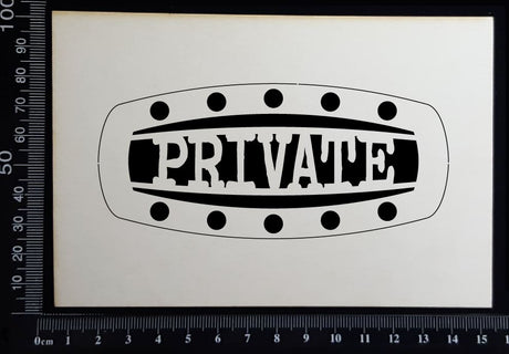 Steampunk Title Plate - GL - Private - White Chipboard