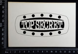 Steampunk Title Plate - GN - Top Secret - White Chipboard