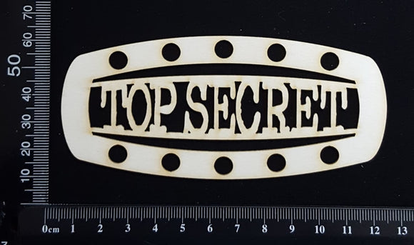 Steampunk Title Plate - GN - Top Secret - White Chipboard
