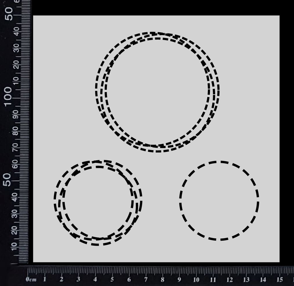 Stitched Circles - Mixed - Stencil - 150mm x 150mm