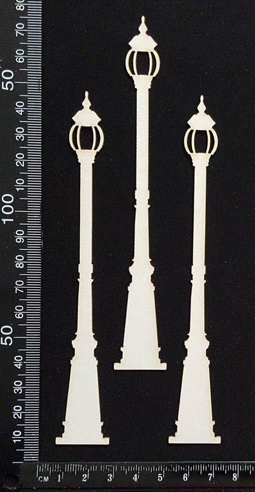 Street Lamp Set - A - White Chipboard