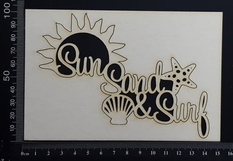 Sun Sand & Surf - White Chipboard