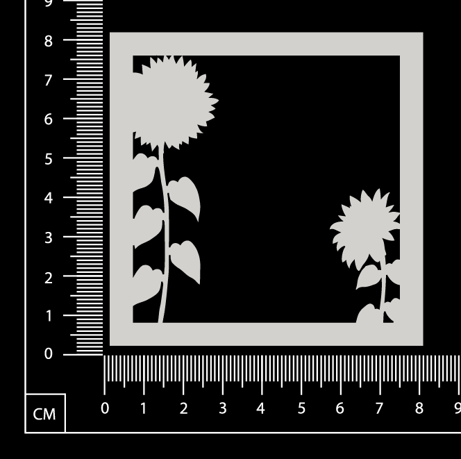 Sunflower Frame - B - White Chipboard