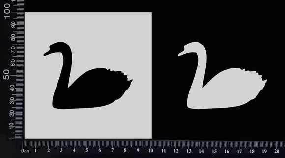 Swan - D - Stencil - 100mm x 100mm