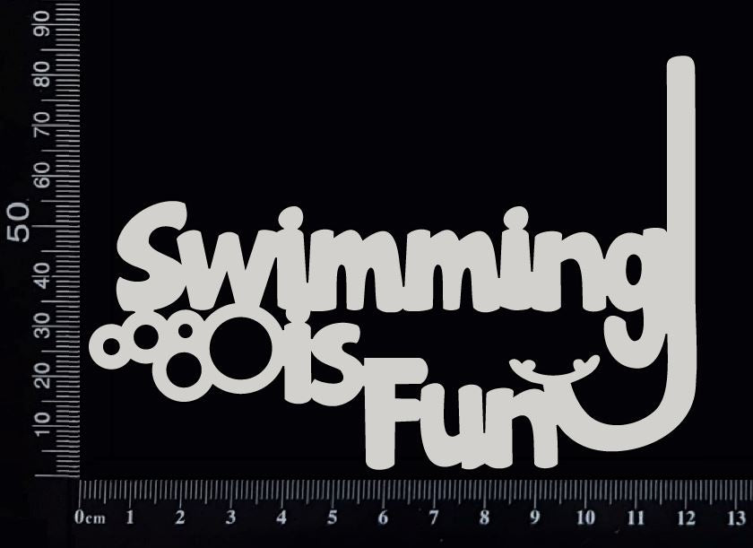 Swimming is Fun - B - White Chipboard