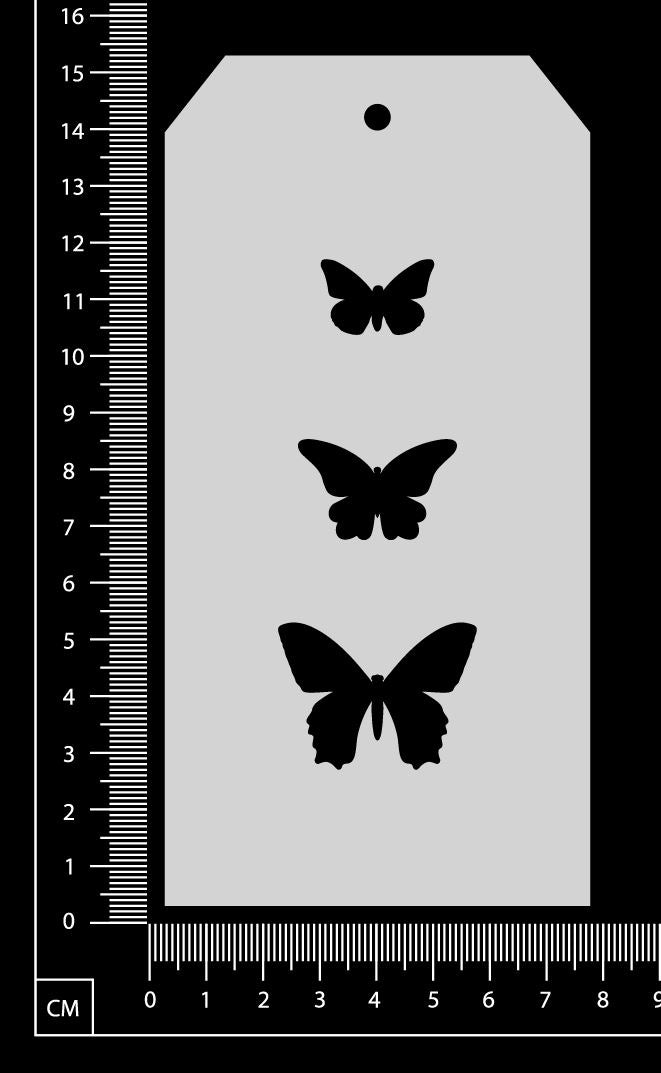 Tag Stencil - Butterflies -  75mm x 150mm