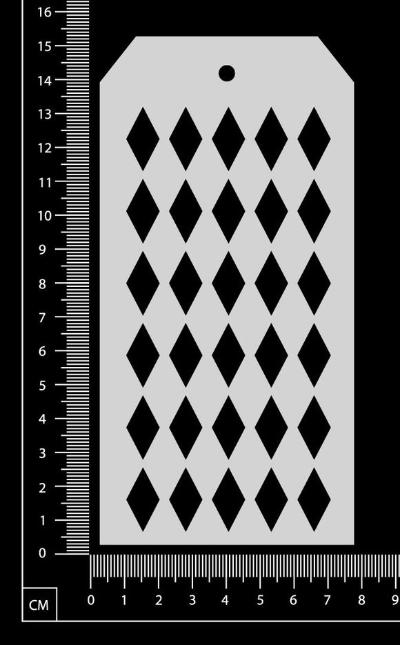 Tag Stencil - Checkered Harlequin -  75mm x 150mm
