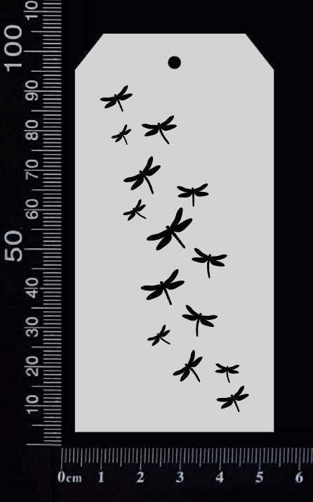 Tag Stencil - Dragonfly Trail - 50mm x 100mm