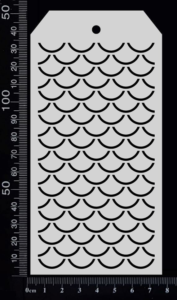 Tag Stencil - Fish Scales - 75mm x 150mm