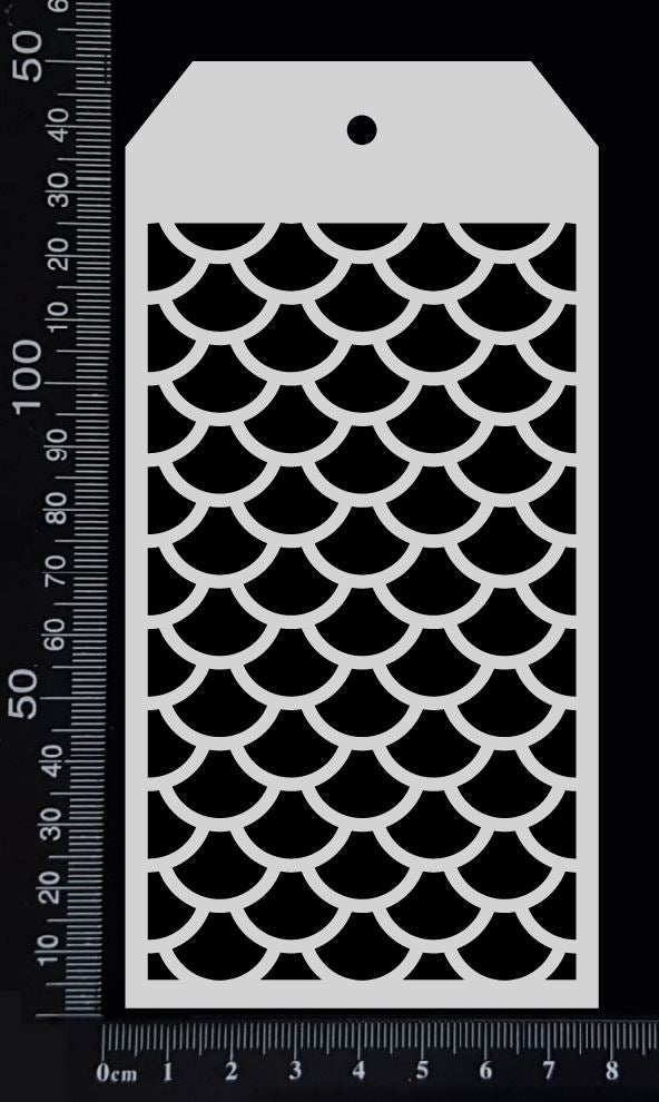 Tag Stencil - Fish Scales - Hollow - 75mm x 150mm