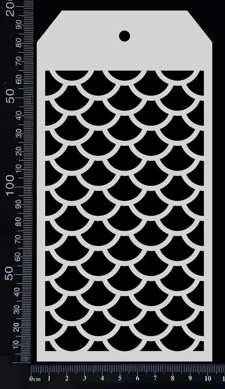Tag Stencil - Fish Scales - Hollow - 100mm x 200mm