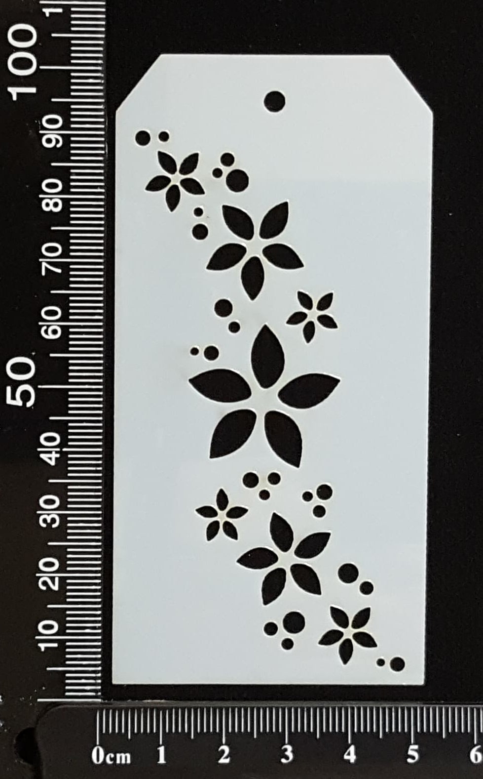 Tag Stencil - Flower Trail - 50mm x 100mm