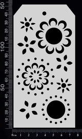 Tag Stencil - Mandala Mayhem - 75mm x 150mm