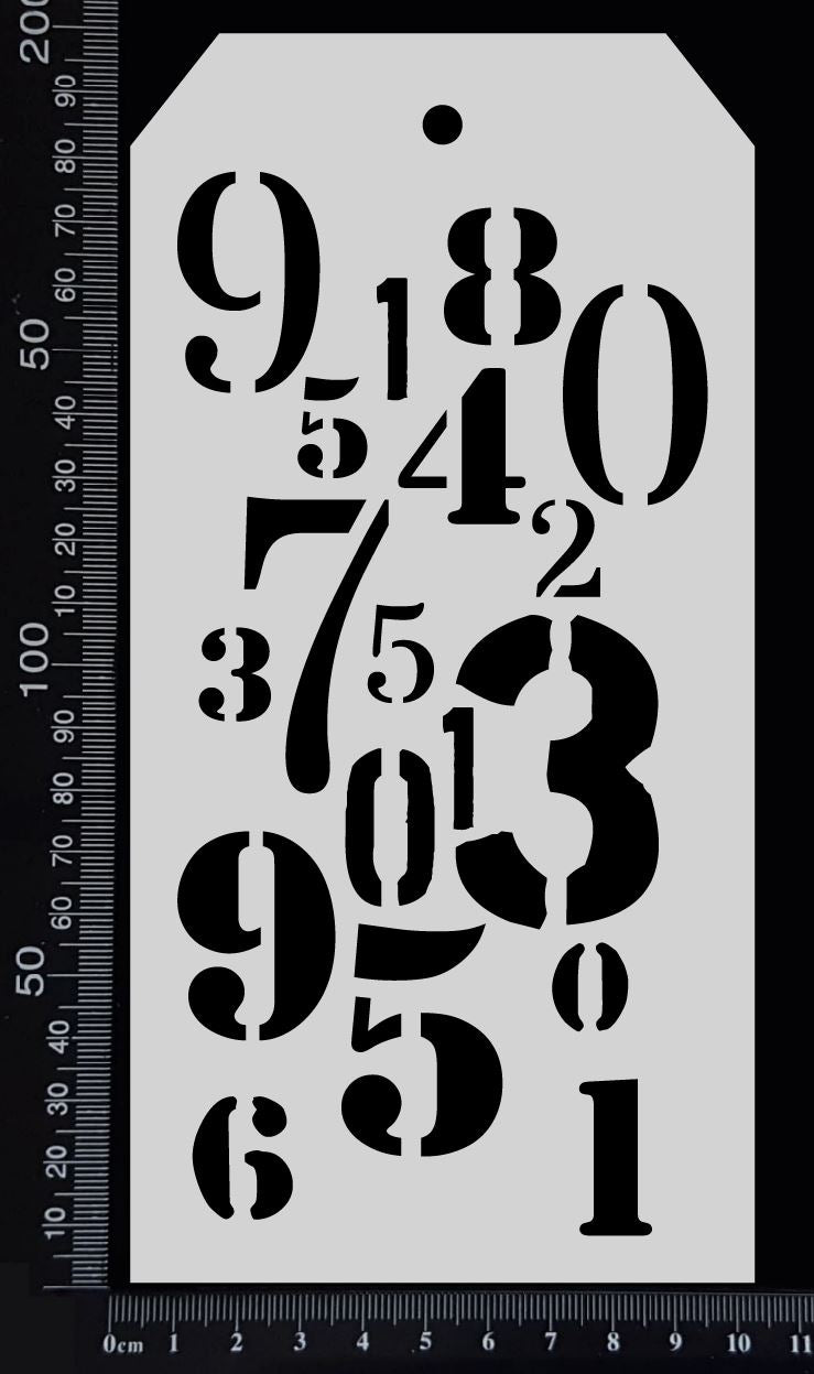 Tag Stencil - Numbers - 100mm x 200mm