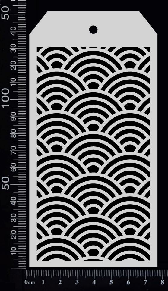 Tag Stencil - Scalloped - 75mm x 150mm